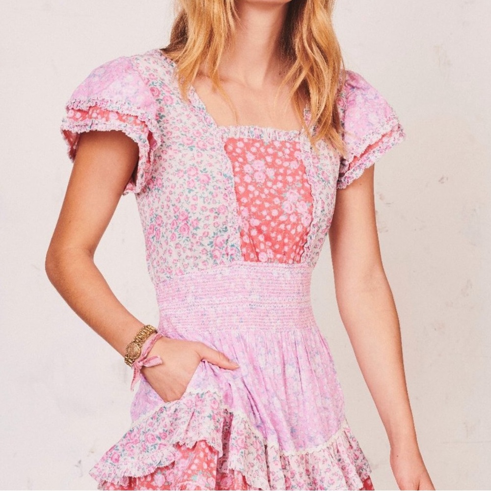 Loveshackfancy Stanton Strawberry Patchwork Ruffl… - image 2